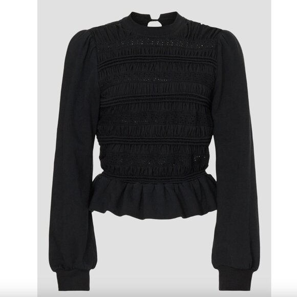 SEA NEW YORK Rita Jersey Smocked Top Size Medium - Picture 2 of 7